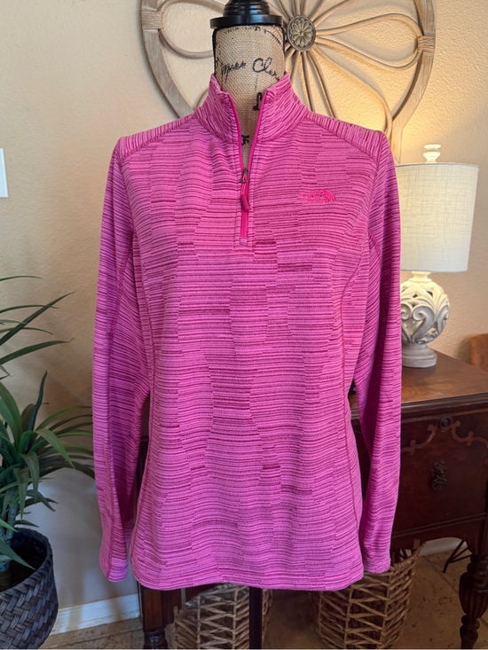 The North Face Tops - The North Face Women's Pink Textured Quarter-Zip Pullover